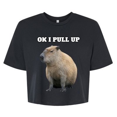 Ok I Pull Up Capybara Bella+Canvas Jersey Crop Tee