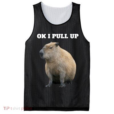 Ok I Pull Up Capybara Mesh Reversible Basketball Jersey Tank