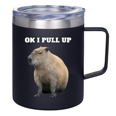 Ok I Pull Up Capybara 12oz Stainless Steel Coffee Mug