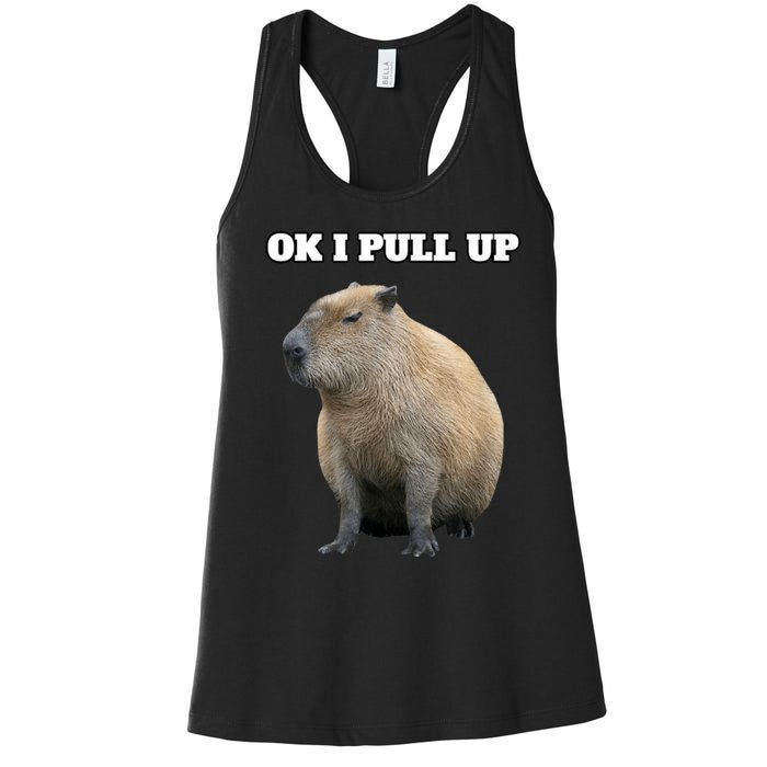 Ok I Pull Up Capybara Women's Racerback Tank