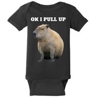 Ok I Pull Up Capybara Baby Bodysuit