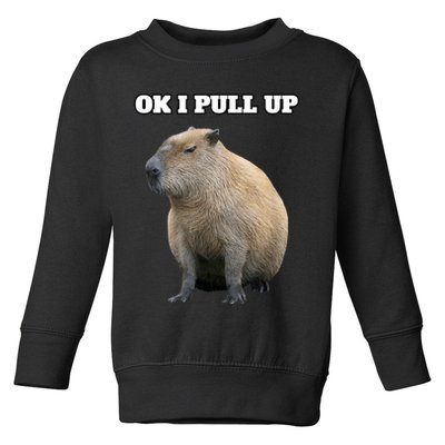 Ok I Pull Up Capybara Toddler Sweatshirt