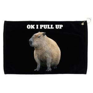 Ok I Pull Up Capybara Grommeted Golf Towel