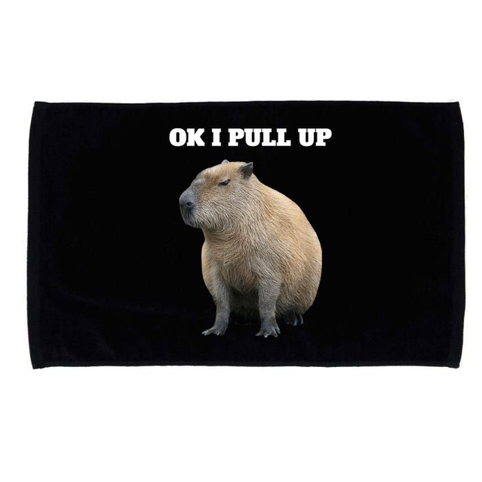 Ok I Pull Up Capybara Microfiber Hand Towel