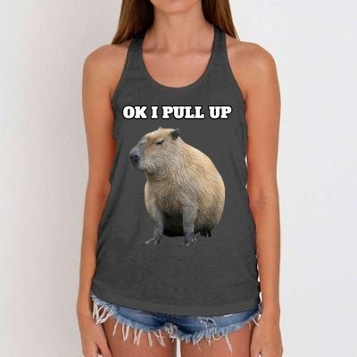 Ok I Pull Up Capybara Women's Knotted Racerback Tank