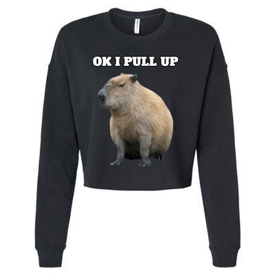 Ok I Pull Up Capybara Cropped Pullover Crew