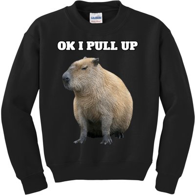 Ok I Pull Up Capybara Kids Sweatshirt