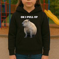 Ok I Pull Up Capybara Kids Hoodie