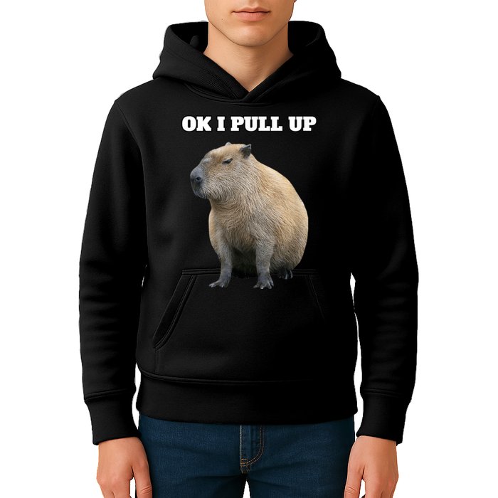 Ok I Pull Up Capybara Kids Hoodie