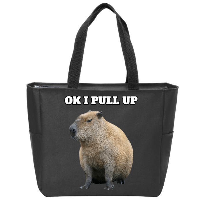 Ok I Pull Up Capybara Zip Tote Bag