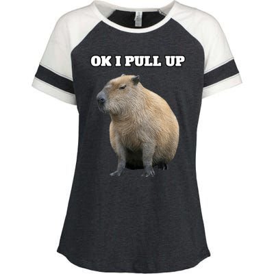 Ok I Pull Up Capybara Enza Ladies Jersey Colorblock Tee