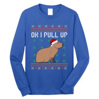 Ok I Pull Up Capybara Ugly Christmas Sweater Internet Meme Gift Long Sleeve Shirt