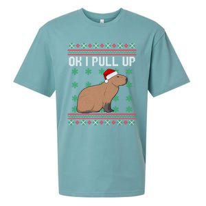 Ok I Pull Up Capybara Ugly Christmas Sweater Internet Meme Gift Sueded Cloud Jersey T-Shirt