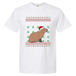 Ok I Pull Up Capybara Ugly Christmas Sweater Internet Meme Gift Garment-Dyed Heavyweight T-Shirt