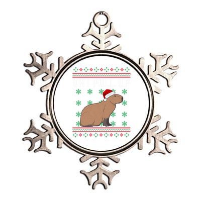 Ok I Pull Up Capybara Ugly Christmas Sweater Internet Meme Gift Metallic Star Ornament