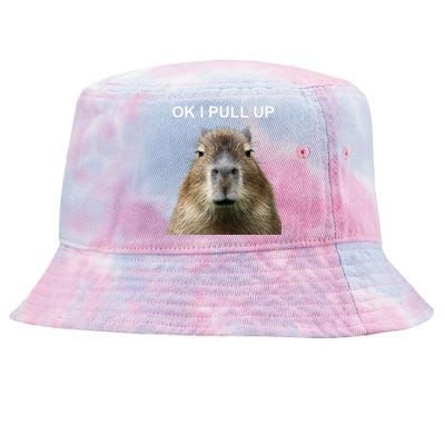 Ok I Pull Up Capybara Tie-Dyed Bucket Hat