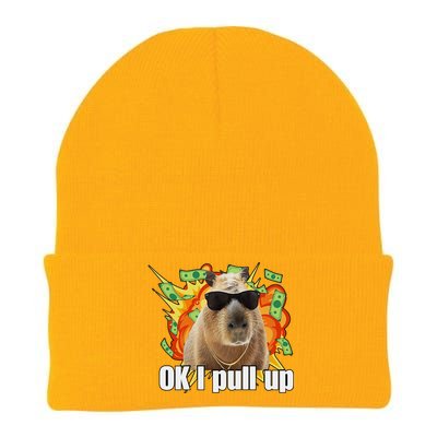 Ok I Pull Up Capybara Funny Meme Knit Cap Winter Beanie