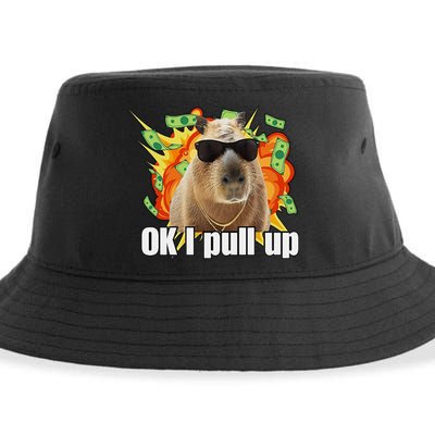 Ok I Pull Up Capybara Funny Meme Sustainable Bucket Hat