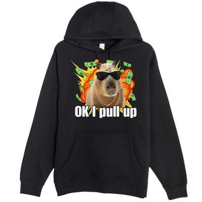Ok I Pull Up Capybara Funny Meme Premium Pullover Hoodie