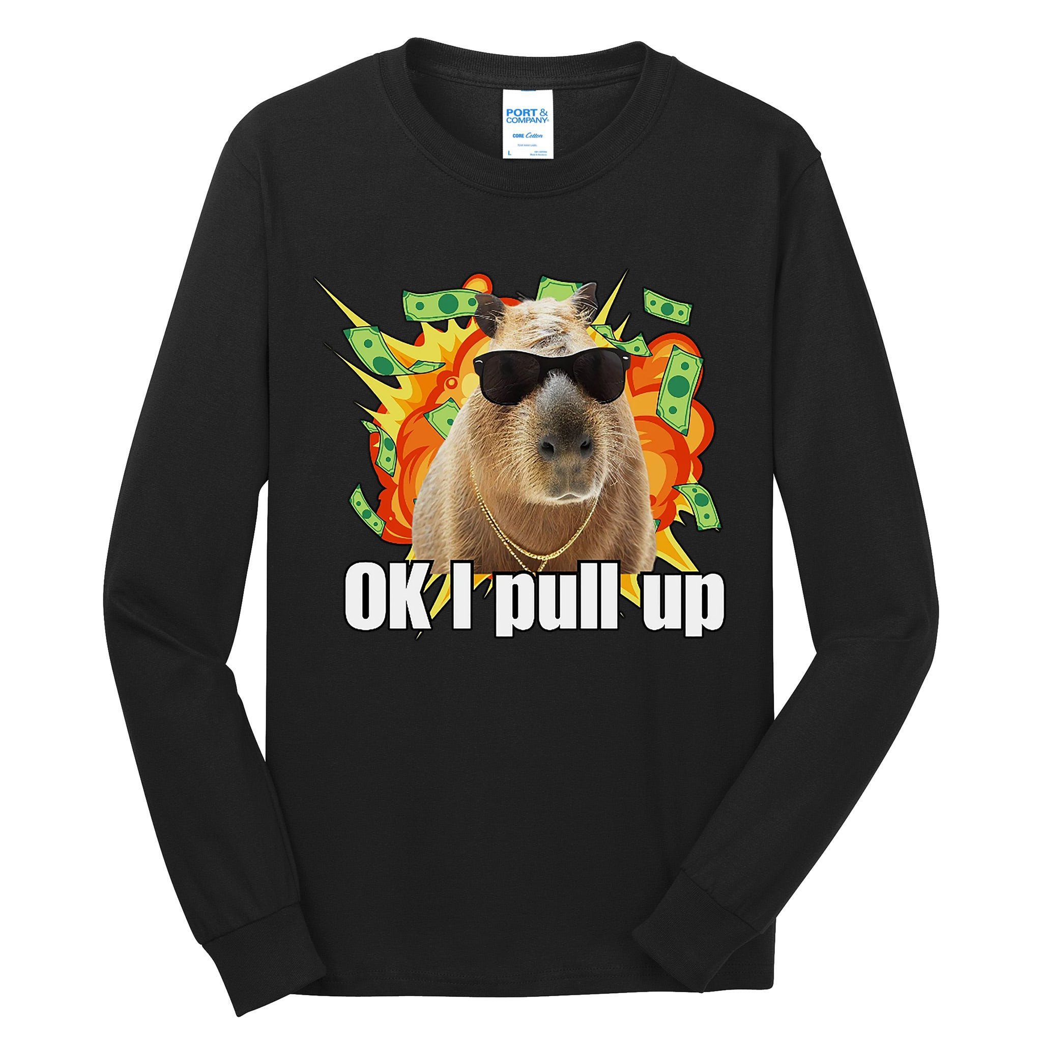 Ok I Pull Up Capybara Funny Meme Tall Long Sleeve T-Shirt
