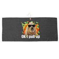 Ok I Pull Up Capybara Funny Meme Large Microfiber Waffle Golf Towel