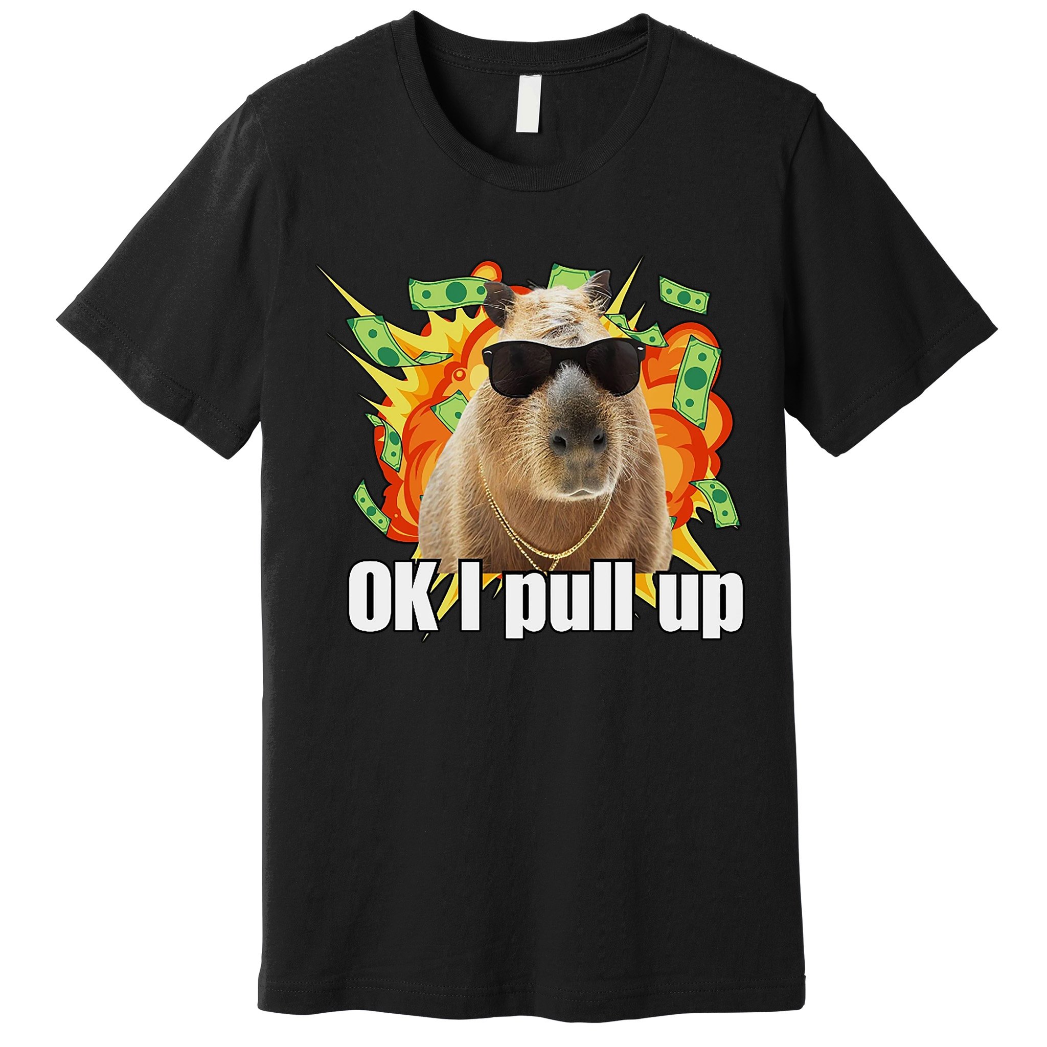Ok I Pull Up Capybara Funny Meme Premium T-Shirt