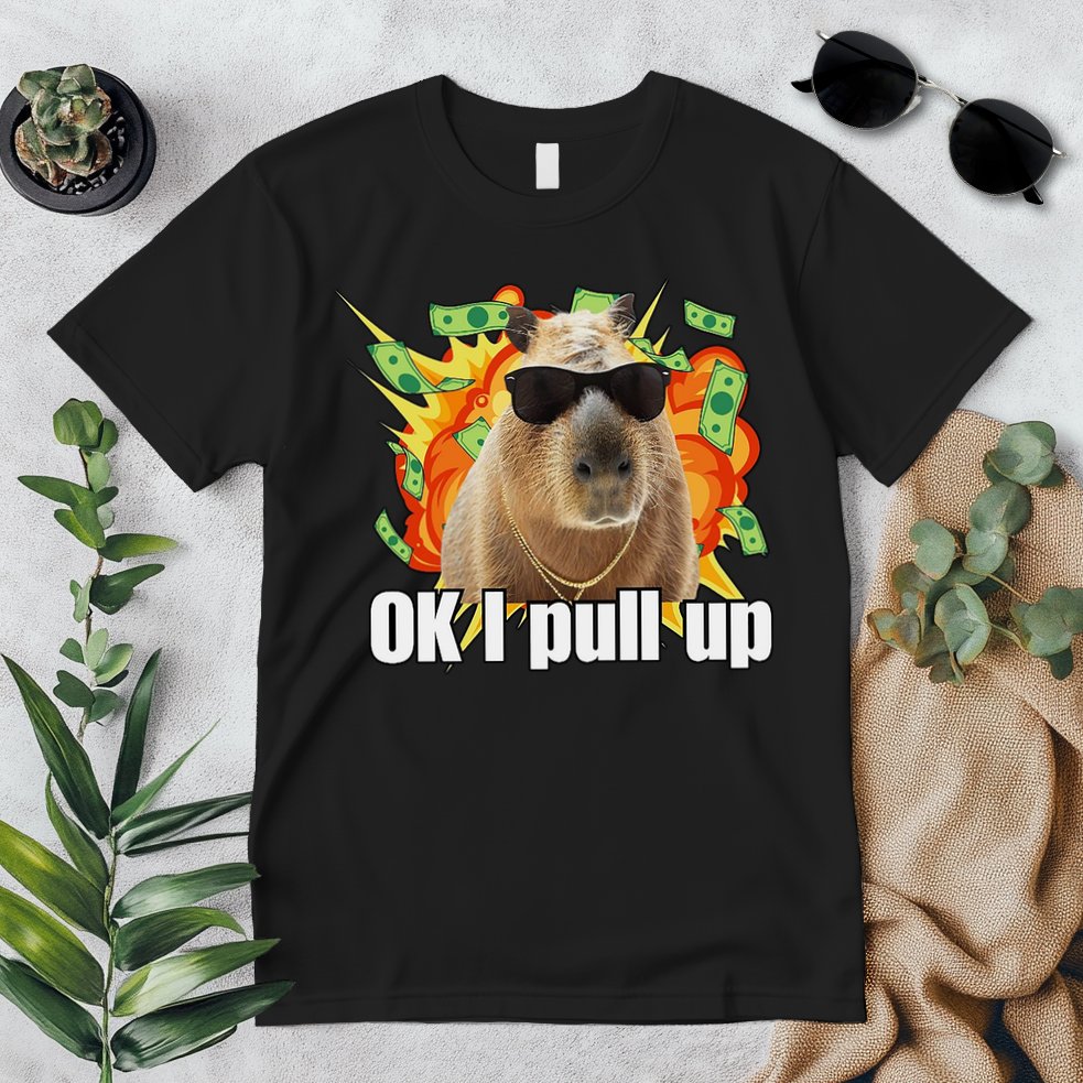 Ok I Pull Up Capybara Funny Meme Premium T-Shirt
