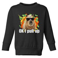 Ok I Pull Up Capybara Funny Meme Toddler Sweatshirt