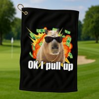 Ok I Pull Up Capybara Funny Meme Golf Towel