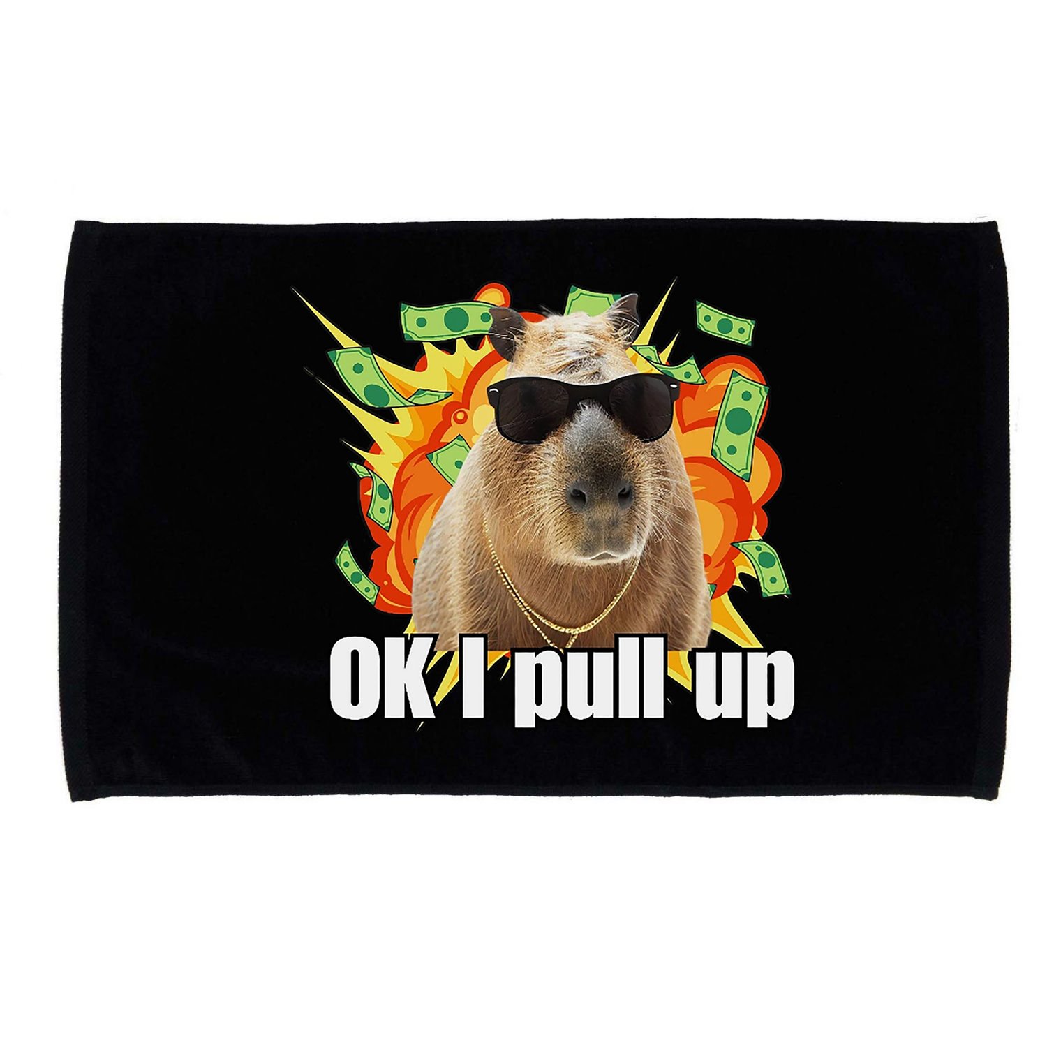Ok I Pull Up Capybara Funny Meme Microfiber Hand Towel