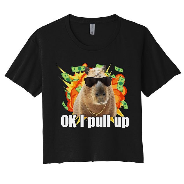 Ok I Pull Up Capybara Funny Meme Crop Top