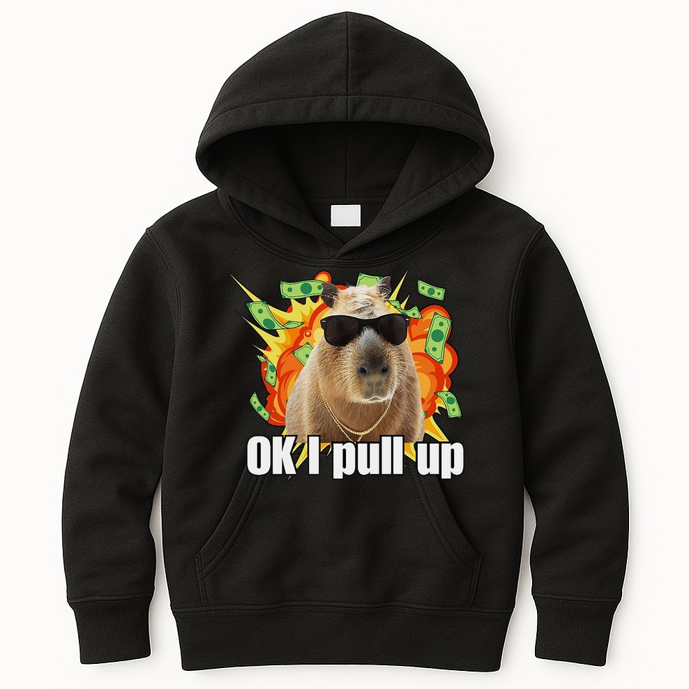 Ok I Pull Up Capybara Funny Meme Kids Hoodie