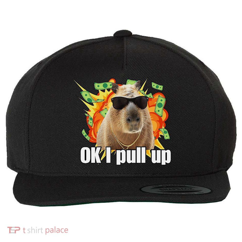 Ok I Pull Up Capybara Funny Meme Wool Snapback Cap