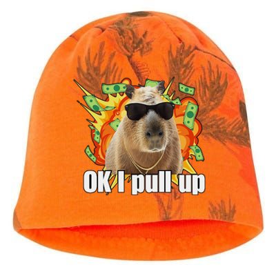 Ok I Pull Up Capybara Funny Meme Kati - Camo Knit Beanie