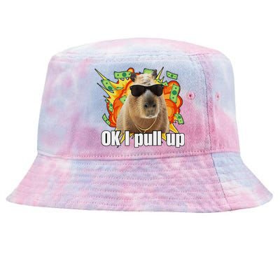 Ok I Pull Up Capybara Funny Meme Tie-Dyed Bucket Hat