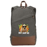Ok I Pull Up Capybara Funny Meme Cotton Canvas Backpack