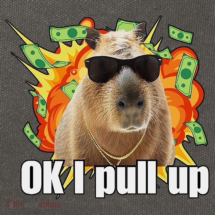 Ok I Pull Up Capybara Funny Meme Cotton Canvas Backpack
