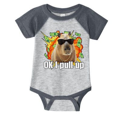 Ok I Pull Up Capybara Funny Meme Infant Baby Jersey Bodysuit