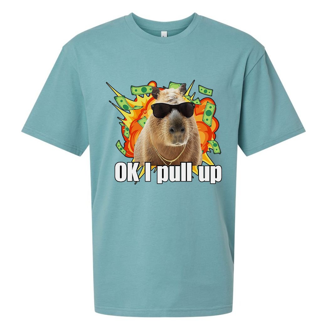 Ok I Pull Up Capybara Funny Meme Sueded Cloud Jersey T-Shirt