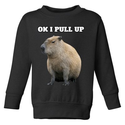 Ok I Pull Up Capybara Gift Funny Capybara Meme Ok I Pull Up Toddler Sweatshirt