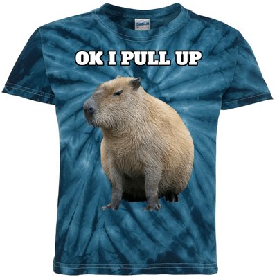 Ok I Pull Up Capybara Gift Funny Capybara Meme Ok I Pull Up Kids Tie-Dye T-Shirt