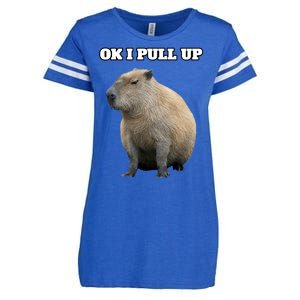 Ok I Pull Up Capybara Gift Funny Capybara Meme Ok I Pull Up Enza Ladies Jersey Football T-Shirt