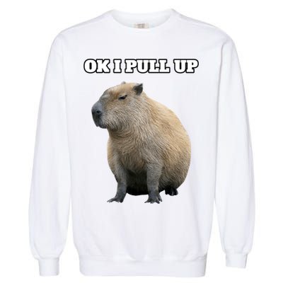 Ok I Pull Up Capybara Gift Funny Capybara Meme Ok I Pull Up Garment-Dyed Sweatshirt