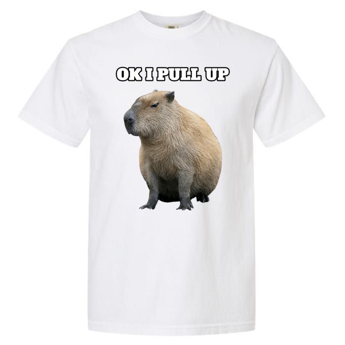 Ok I Pull Up Capybara Gift Funny Capybara Meme Ok I Pull Up Garment-Dyed Heavyweight T-Shirt