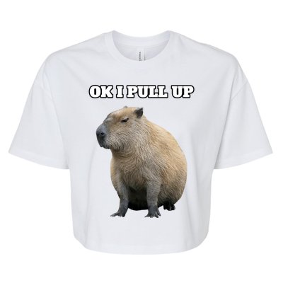 Ok I Pull Up Capybara Gift Funny Capybara Meme Ok I Pull Up Bella+Canvas Jersey Crop Tee