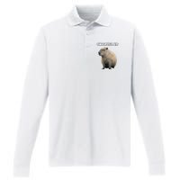 Ok I Pull Up Capybara Gift Funny Capybara Meme Ok I Pull Up Performance Long Sleeve Polo