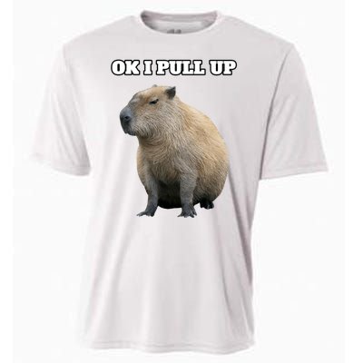 Ok I Pull Up Capybara Gift Funny Capybara Meme Ok I Pull Up Cooling Performance Crew T-Shirt