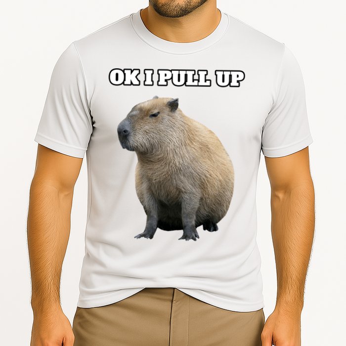 Ok I Pull Up Capybara Gift Funny Capybara Meme Ok I Pull Up Performance Shirt