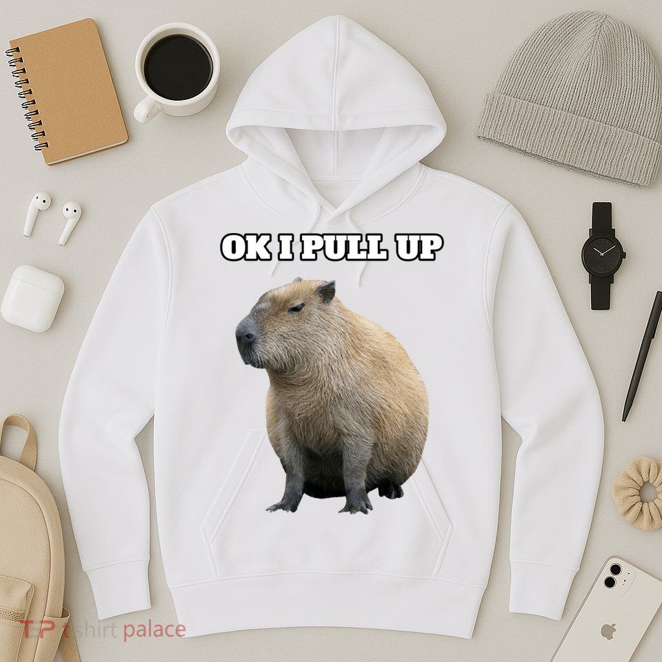 Ok I Pull Up Capybara Gift Funny Capybara Meme Ok I Pull Up Hoodie
