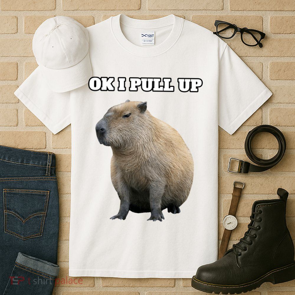 Ok I Pull Up Capybara Gift Funny Capybara Meme Ok I Pull Up Tall T-Shirt